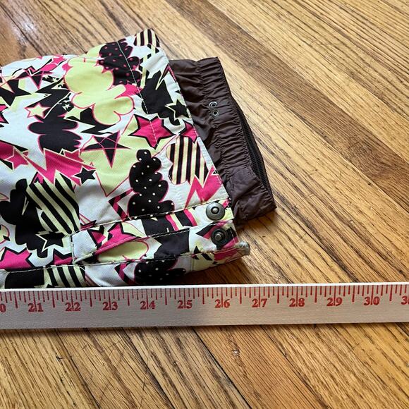 Ride Snowboard Pants Youth Large Waterproof Abstract Pink Yellow Snow - Picture 8 of 8